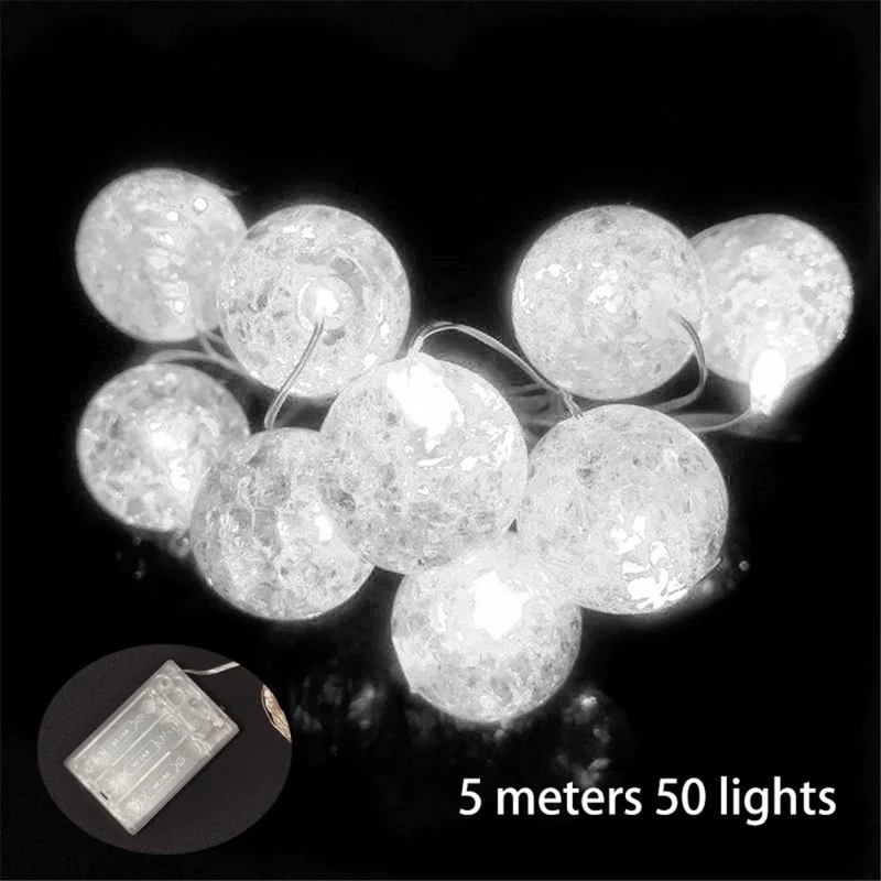 Holiday Decoration LED Strip Light Garden Party Decorative Light - White/5 Meters 50 Lights