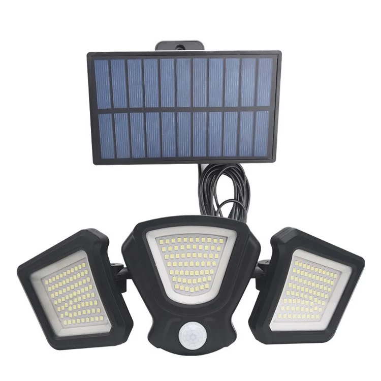 Light Solar Mur Light Outdoor Super Bright 216 Led du Capteur de Mouvement Avec 3 Modes Étanche Pour L'allée de Garage - le Noir