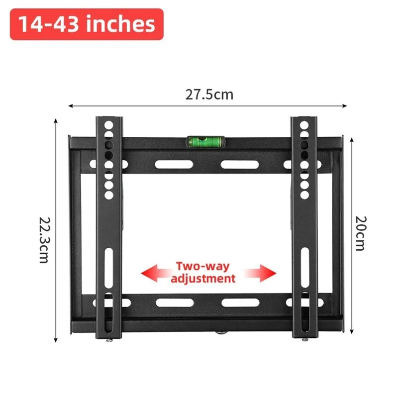 GJ03 TV Monitor Wall Mount TV Screen Spred Pour 14-70 Pouces LED LCD OLED - 14-43 Pouces / Une Pièce