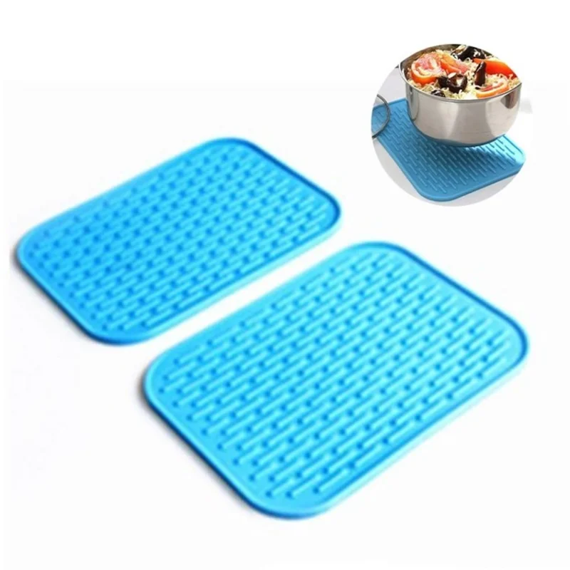 Non-toxic Pot Mat Spoon Heat Resistant Coaster Healthy Safe Holder (with FDA Certification) - Sky Blue