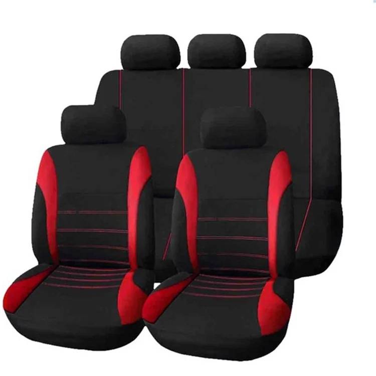 Housses de siège de voiture ensemble complet Imprimé floral Tissu universel Adapté à toutes les saisons Respirant pour la plupart des véhicules - Rouge