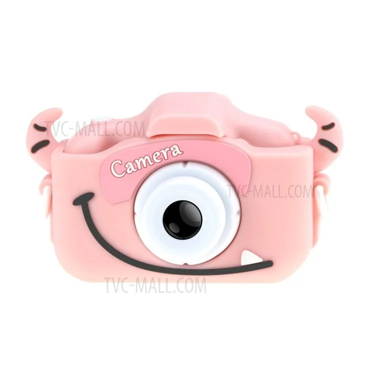 HD Screen Children Selfie Toy Camera Dual Lens Kids Mini Camcorder - Pink/Cattle