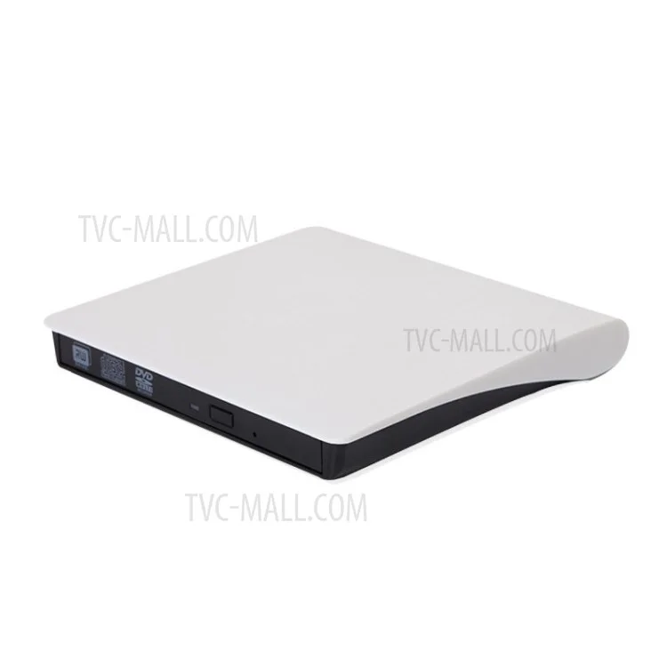 USB 3.0 Portable Optical External DVD Drive Player Reader Writer Burner for MacBook Windows Laptop Computer - White