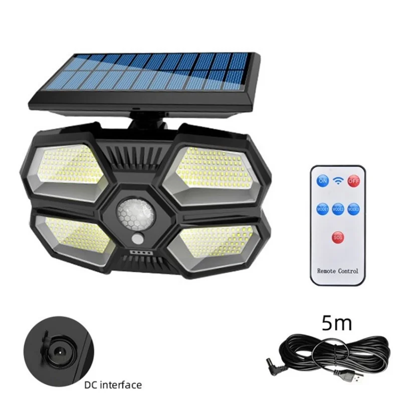 180-LED Outdoor Solar Motion Sensor Light Lamp Wall for Door Garage Yard - 180-1 LED