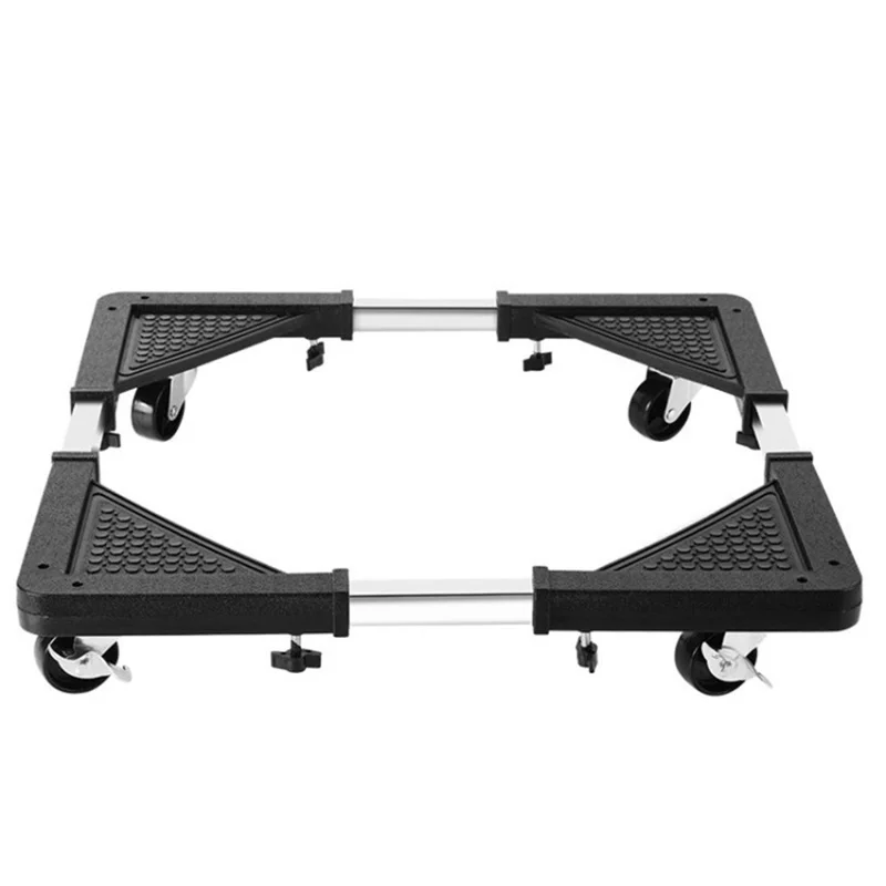 Movable Washing Machine Base for Dryer Refrigerator Telescopic Furniture Dolly Roller - Black