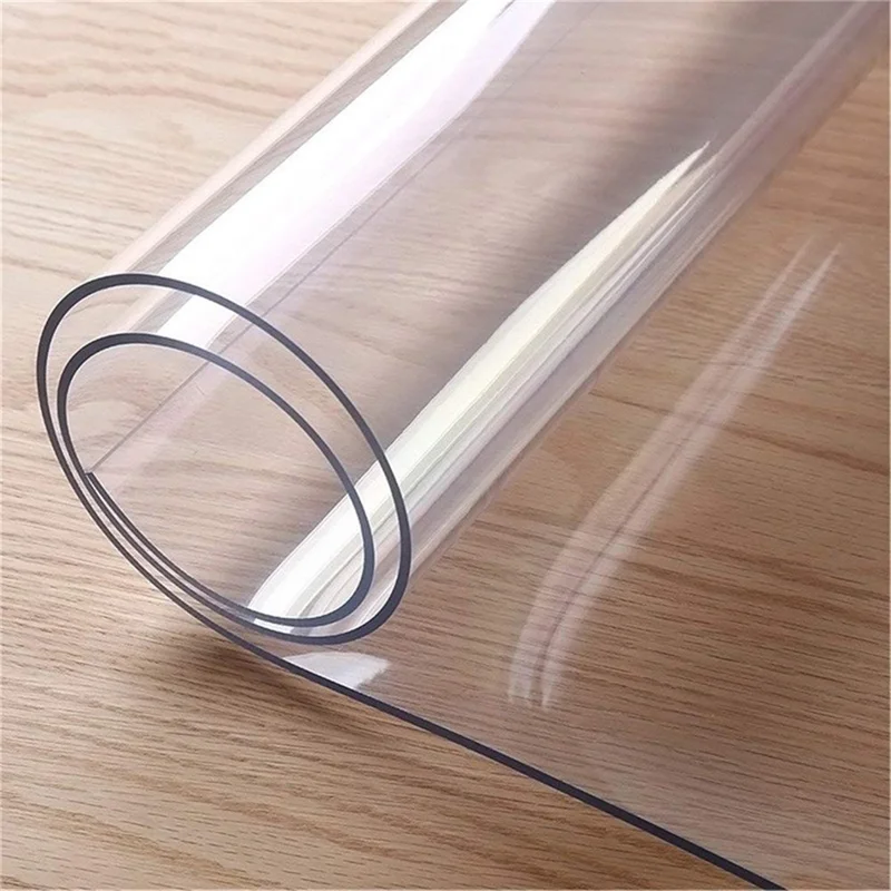 Square Round PVC Table Protector Pad Clear Desk Mat for Desktop - Clear/68x120cm