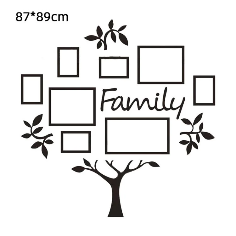 Acrylic Wall Sticker Photo Tree Wallpaper Wall Decal Decoration - Black//S