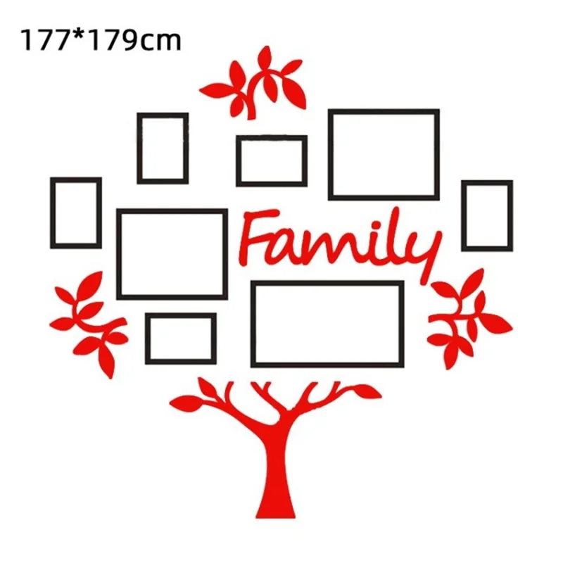 Acrylic Wall Sticker Photo Tree Wallpaper Wall Decal Decoration Gift - Red//XL