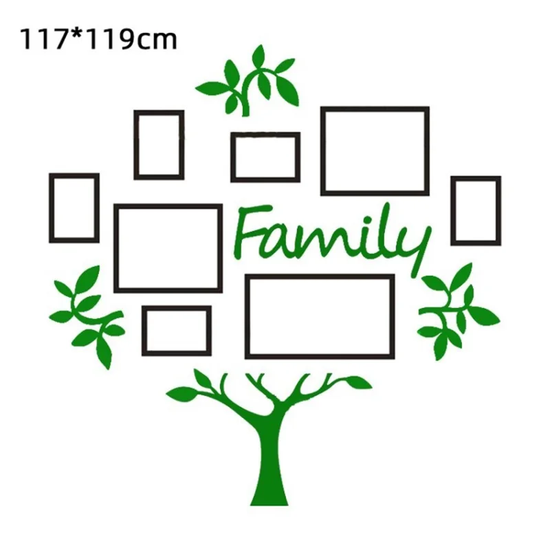 Acrylic Wall Sticker Photo Tree Wallpaper Wall Decal Decoration Gift - Green//M