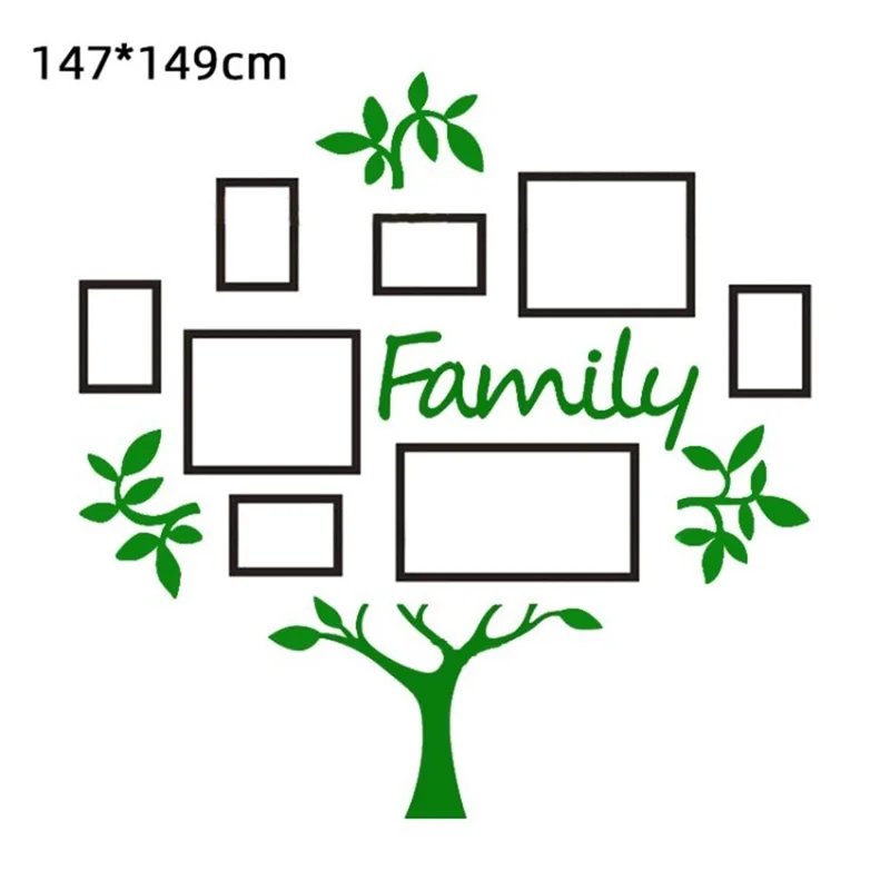 ملصق حائط أكريليك صورة شجرة خلفية ديكور هدية - أخضر//L