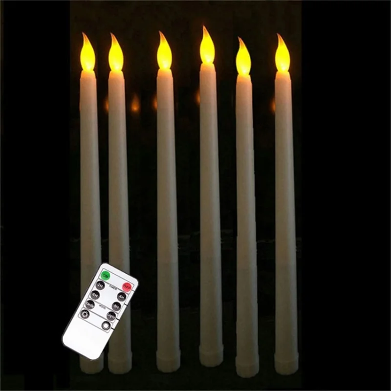 6Pcs Led Flameless Candles Candles Battery Powered Candles with Remote Control - A/Yellow Light