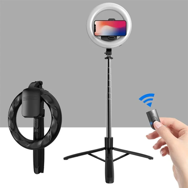 CYKE Q05S Selfie Stick 168cm Extendable Tripod Stand with BT Remote / LED Ring Light