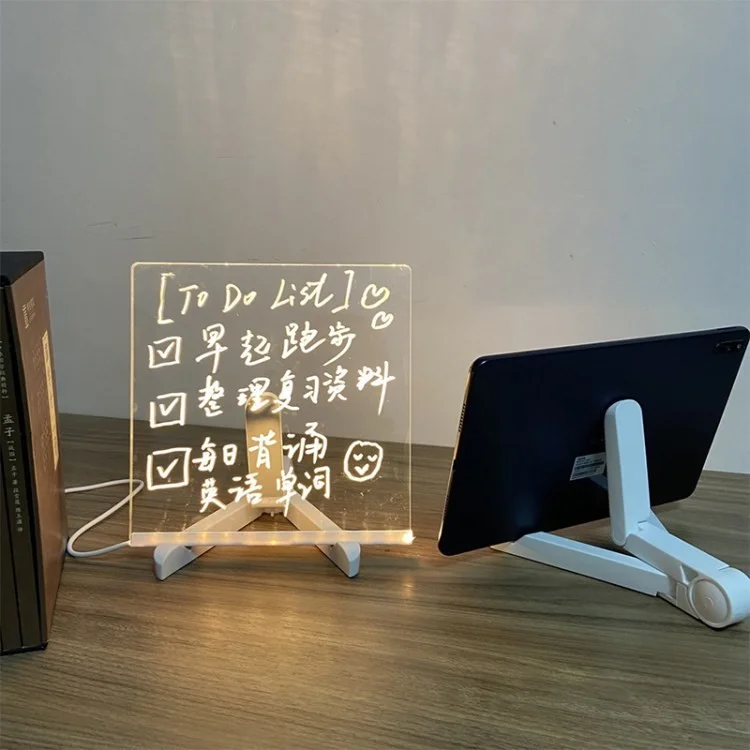 Note Réglable Memo White Board Avec Bureau de Support Light Up - 15x15cm