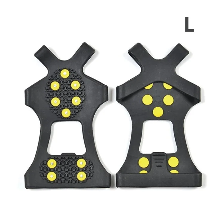 Protetores de Tração com 10 Dentes para Neve e Gelo - Grampos Antiderrapantes de Silicone para Atividades Externas no Inverno - Tamanho G