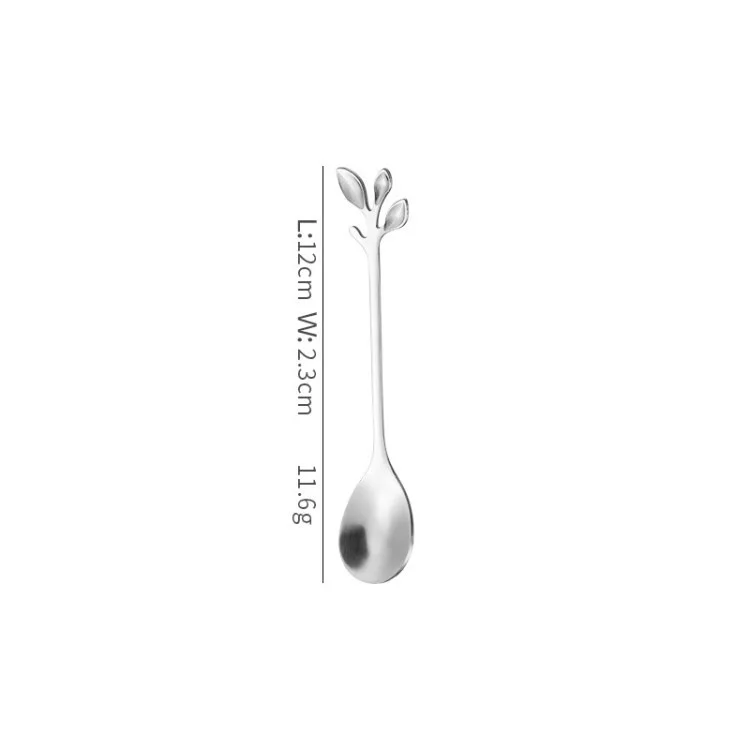 Mini Cuchara De Café Acero Inoxidable Pequeño Postre Cuchara Fruta Fork Decoración De Fiesta - Cuchara Corta / Plata