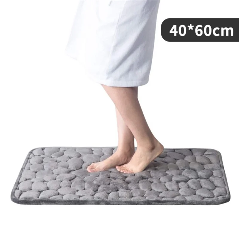 Bathroom Rug Bath Mat Memory Foam Water Absorption Floor Carpet - Grey/40x60cm
