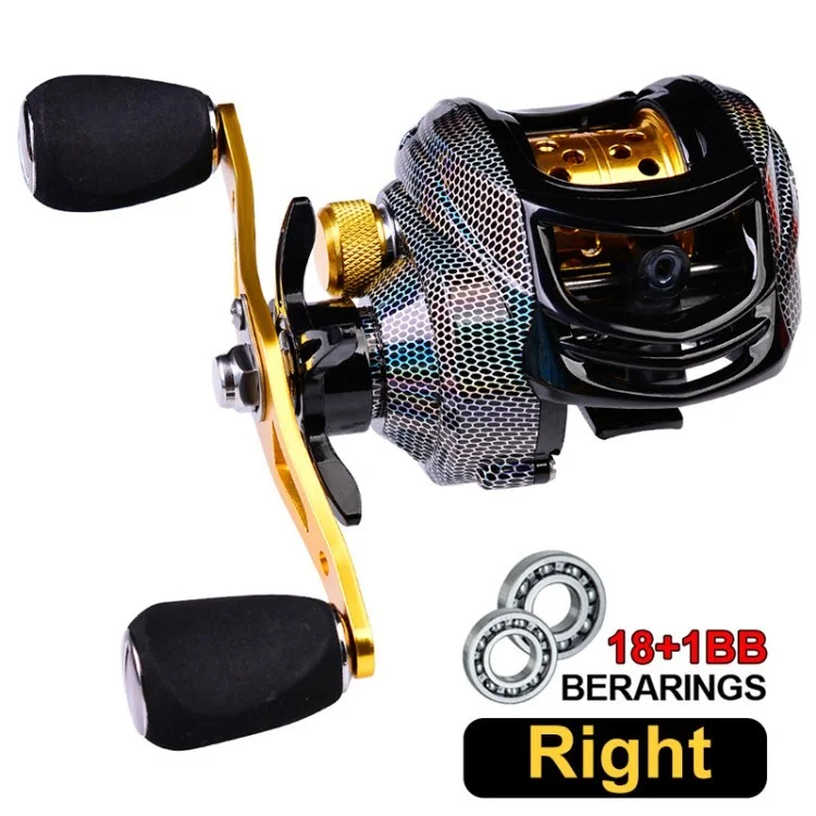 Proberos Fishing Rull Throwing Bait Max Pull 18+1 Ball Cuscinetto 7.2: 1 Bobina di Pesca ad Alta Velocità - DW132WR a Destra