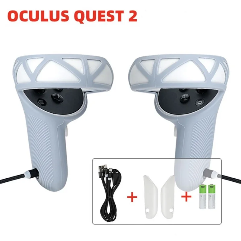 HIBLOKS Controller Battery Charger Kit for Oculus Quest 2 Silicone Case
