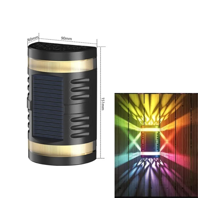 Waterproof Solar Light Wall Lamp  Energy Saving Landscape Lamp for Courtyard Garden - Multi-color