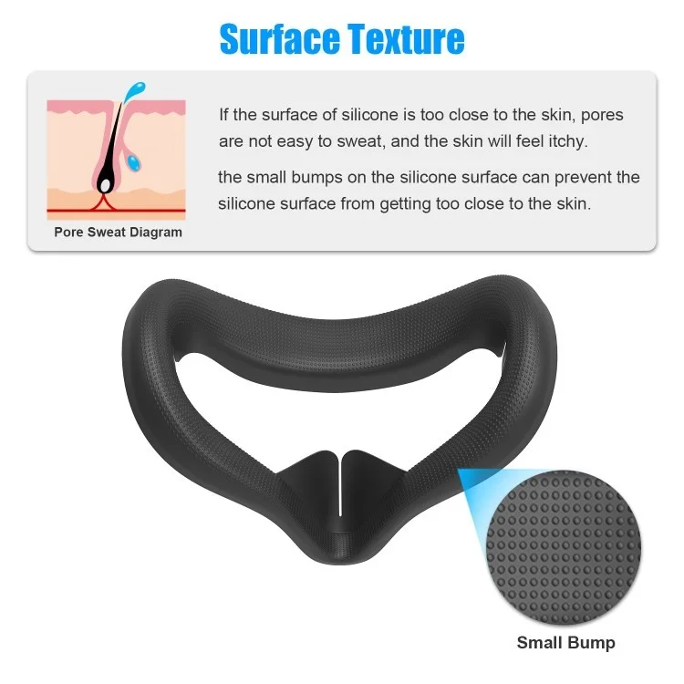 AMVR Pour Oculus Quête 2 Casque Silicone Silicone Bouclier Et Cachets À Oreillettes Saugère Résistant Sache Son Headphone Sountphone Couverture - Noir