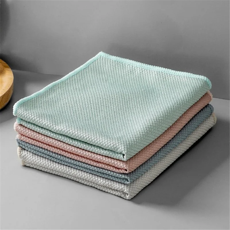 Microfiber Wipe Cleaning Cloth Towel Highly Absorbent Rag for Washing Windows Mirrors Cars - Sewing Edge/5Pcs 30*40cm
