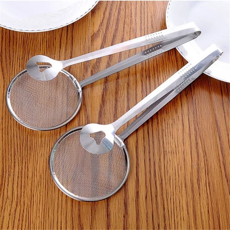 Strainer Scoop Stainless Steel Wire Skimmer Spoon for Cooking Frying (without FDA Certificate) - Silver