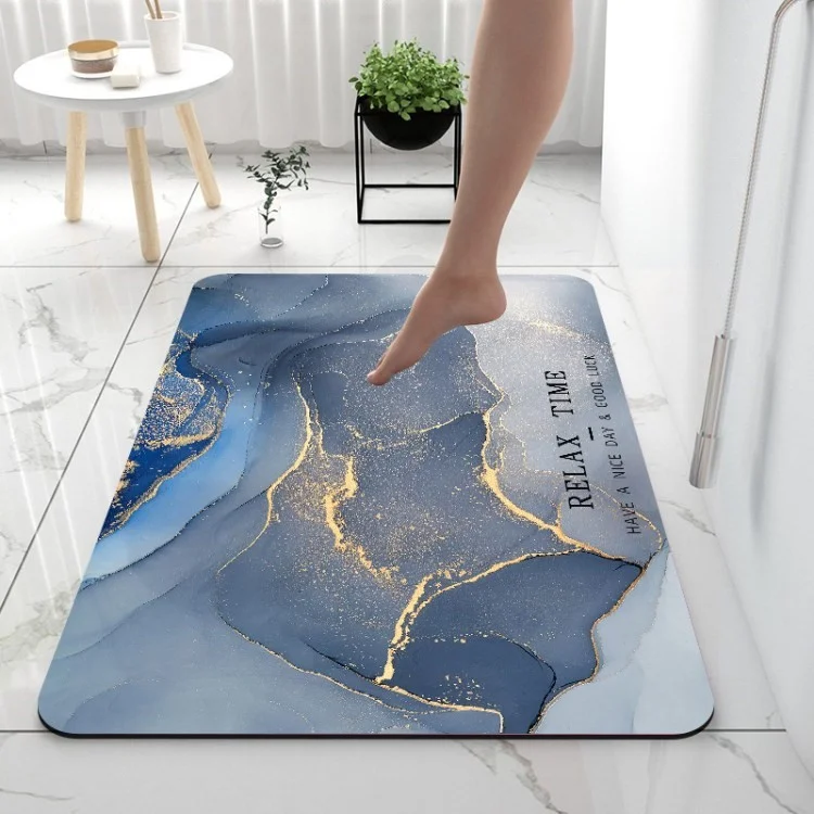 Alfombra de Baño de Baño Súper Absorbente Alfombra de Baño de Secado Rápido - Azul Bebé/40*60 cm