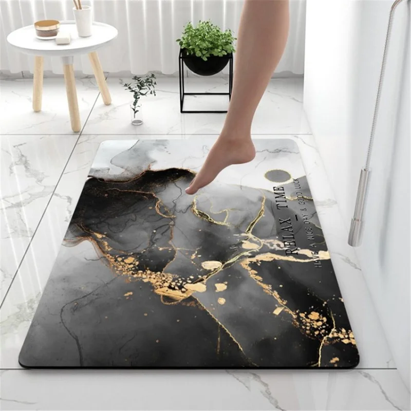 Mat Super Absorbent Bathroom Floor Mat Quick-Dry Bath Rug Mat - Black/40*60cm