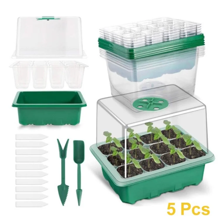 120 Células Sementes de Sementes de Bandeja de Kit de Estufa Sementes de Estufa Caixa de Partida - 5pcs