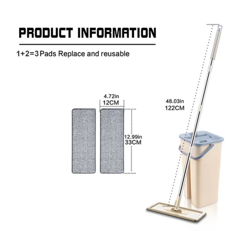 Fuera de Piso Plano Seca Dual Dual Usa Dual Usa y Juego de Cubo Limpieza de Piso Kit de Mopolación - 1 Conjunto