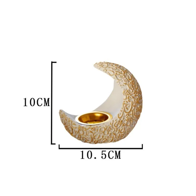 Resin Crescent Moon Incense Burner Desktop Arabian Incense Holder Diffuser for Hone Docor - White