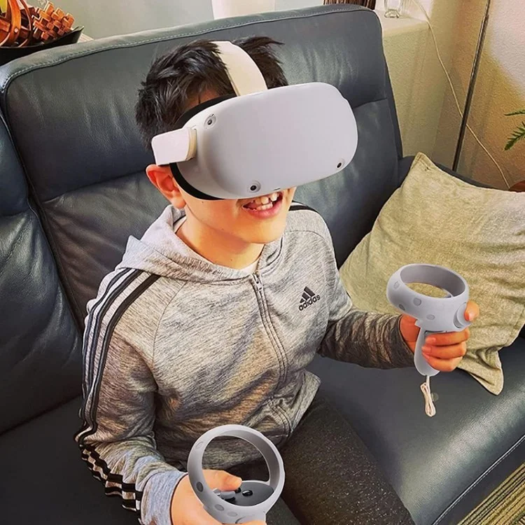 Silikonschutz Für Oculus Quest 2 Kratzfeste Headset Cover VR Zubehör - Weiß