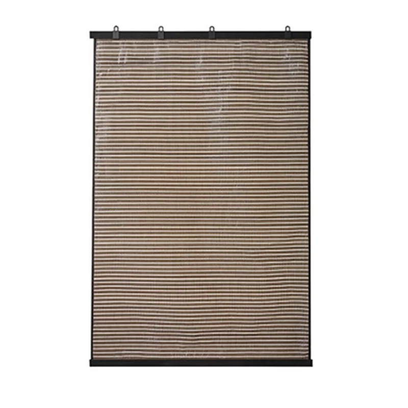Non-punching Bedroom Blackout Window Shades Roll Up Blinds Curtain Breathable Door Curtain - Brown/135 x 90cm