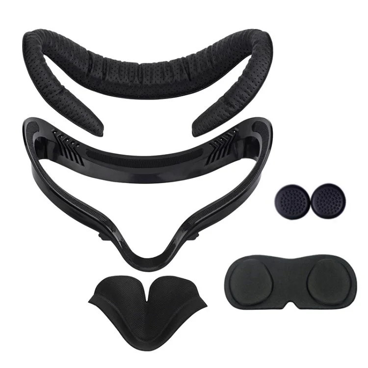Kit de Cubierta y Cubierta de Lente VR Para Oculus Quest 2 Anti-Drop Anti-Sweat Soft Silicone Face Mask & Almohadón - Negro