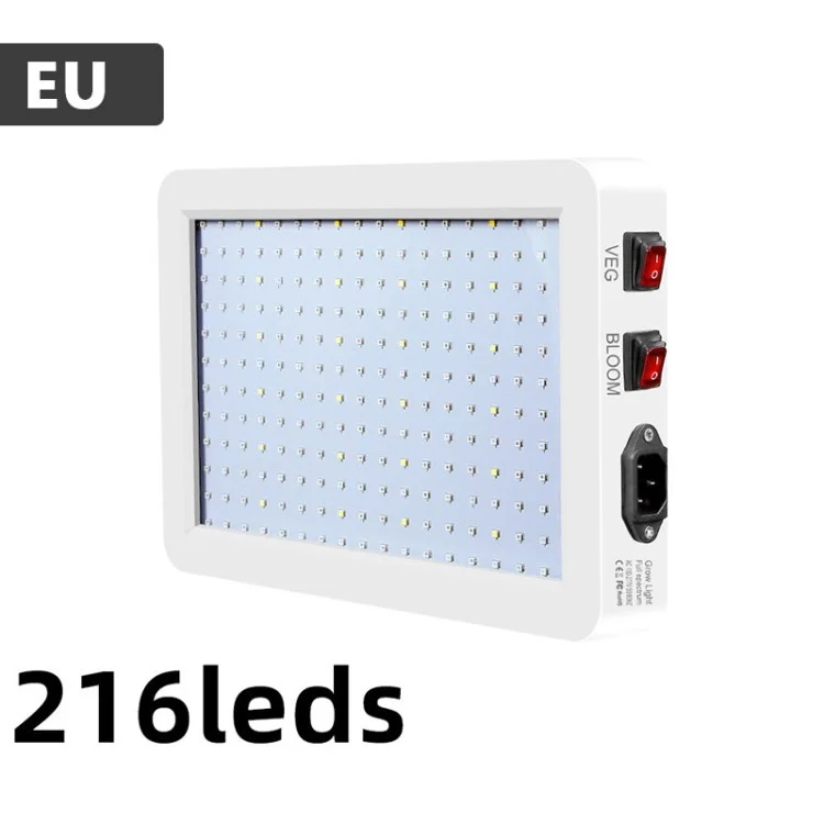 LED Grow Light Full Spectrum Panel Growing Lamp for Indoor Plant Seedling Veg Flower - 216 LEDs/EU Plug