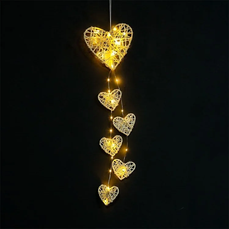 Love Dream Catcher Wall Light Chaves De Vento Pendurado Ornamentos Decoração Do Teto - Branco Quente / Amor