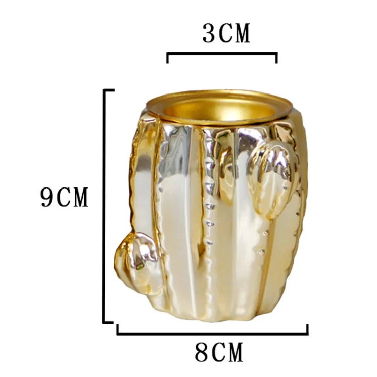 Stylish Golden Cactus Incense Diffuser Arabian Incense Burner - Size: S
