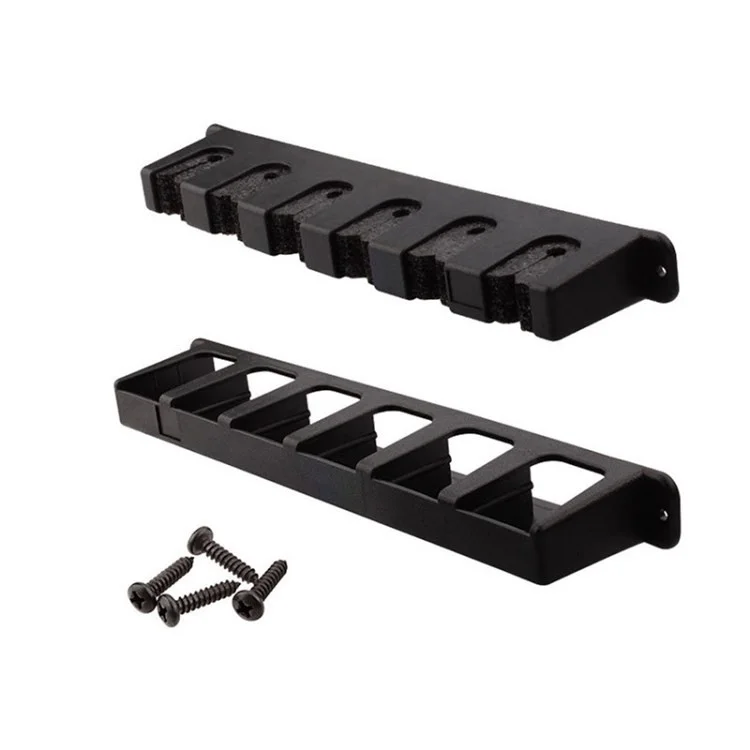6 Holes Fishing Rod Pole Holder for Garage Fishing Rod Storage Wall Mount Rack - Black