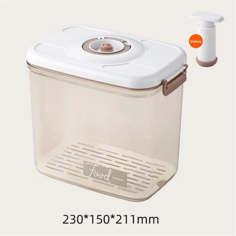 Food Fruit Storage Container Box Vacuum Kitchen Fridge Organizer Sealer (No FDA Certification) - 4.6L/With a Pump