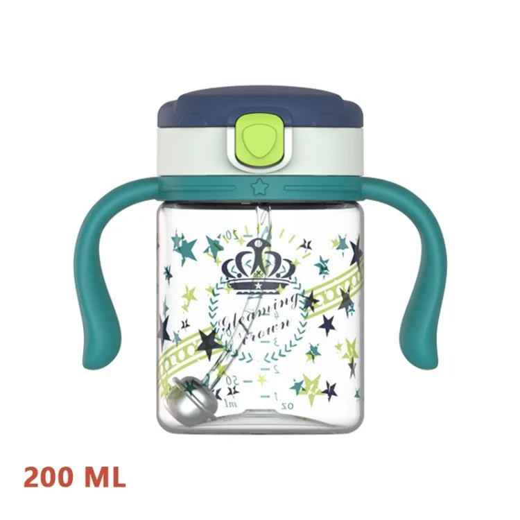 Sippy Strohflasche Für Kinder Handheld Wasserflasche Tragbarer Kleinkindbecher Mit Deckelgriffen (bpa-frei, Keine FDA) - Lila/200ml