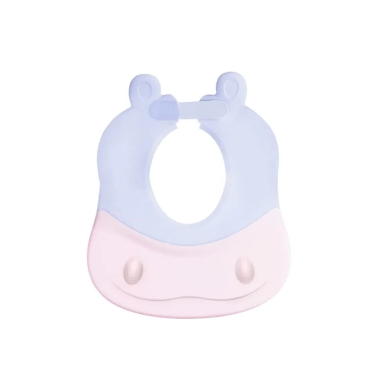 Créative Bébé Enfants Bathing Catch Shampooing Down Protect Hat Avec Mignon de Dessin Animé en Forme de Dessin - Hippopotame / Rose