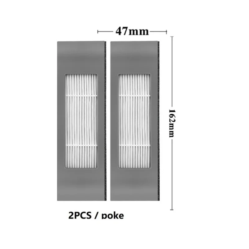 Vacuum Cleaner Brush Filter Dust Bag for Ecovacs DEEBOT T9 AIVI / T8 AIVI / N10 / N10 PLUS / T5 / T8 - 1 Pair / Hypa Filters