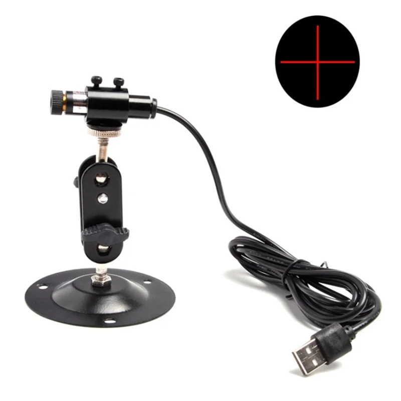 Garment Clothing Tools Laser Positioning Light Measurement Lamp - Black / USB Plug / Red Cross 200wm