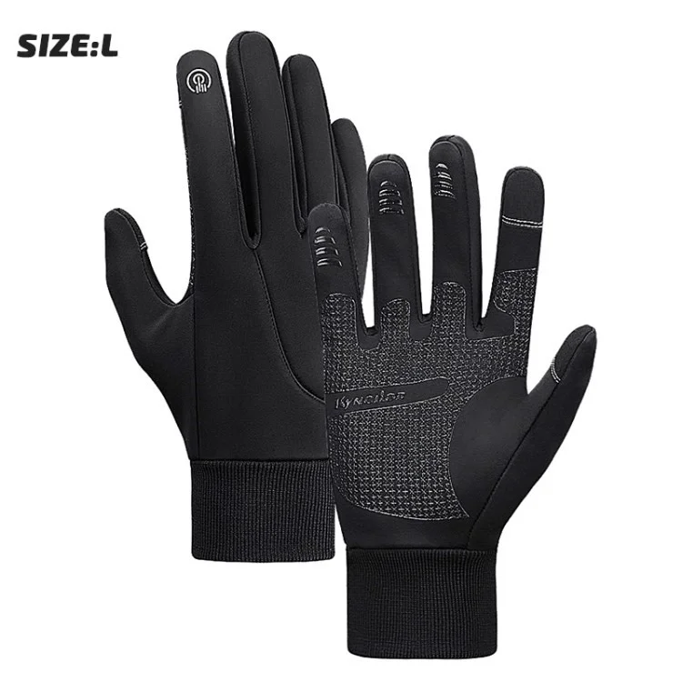 KYNCILOR A0006 Outdoor Touch Screen Warm Gloves Waterproof Running Cycling Full Finger Sports Gloves - Black/L