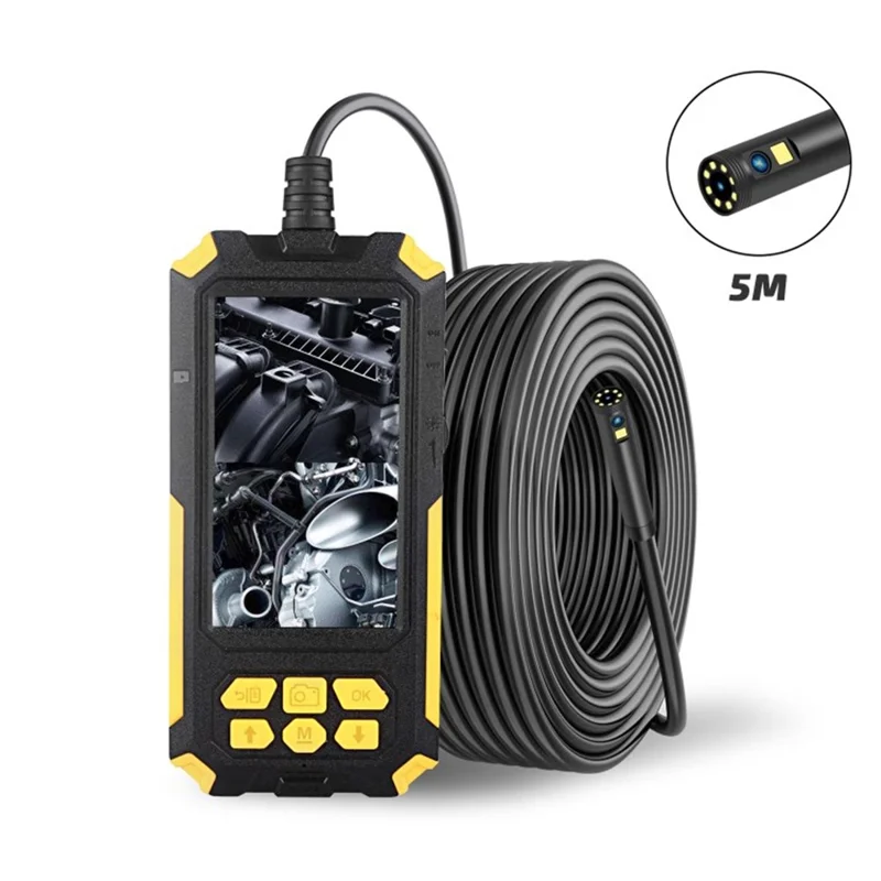 P50 5m Dual Lens Industrial Endoscope 8mm 2MP HD 1080P Display Borescope Inspection Camera