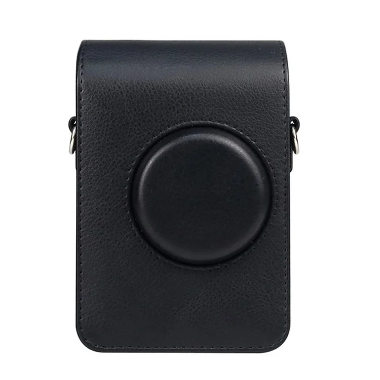 CAIUL PU Caperação Camanha de Calaro Para Fuji Mini EVO, Tampa da Câmera de Proteção de Textura Retrô Com Cinta - Preto