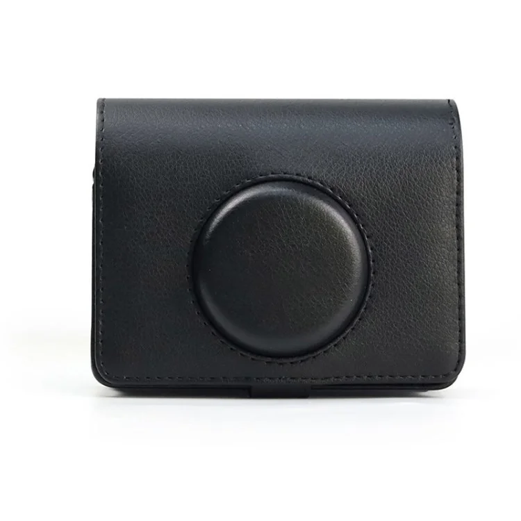 Caiul Camera Came Для Fuji Mini Evo, Retro PU Кожаная Крышка Объектива с Регулируемым Плечевым Ремнем - Черный