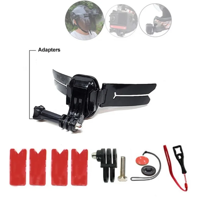 TUYU Motorcycle Accessories Universal Helmet Camera Mount Kit for GoPro Insta360 Action Cameras - Short Extension/4 Patches