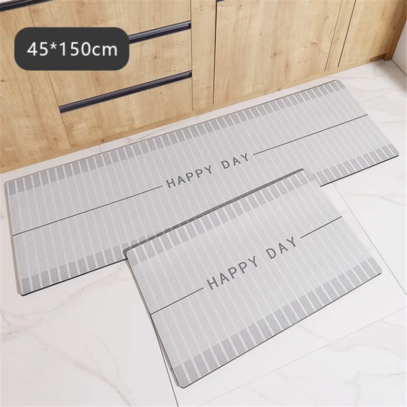 Waterproof Non-Slip Kitchen Rug Oil-proof Waterproof Home Carpet Floor Mat - Grey/45*150cm