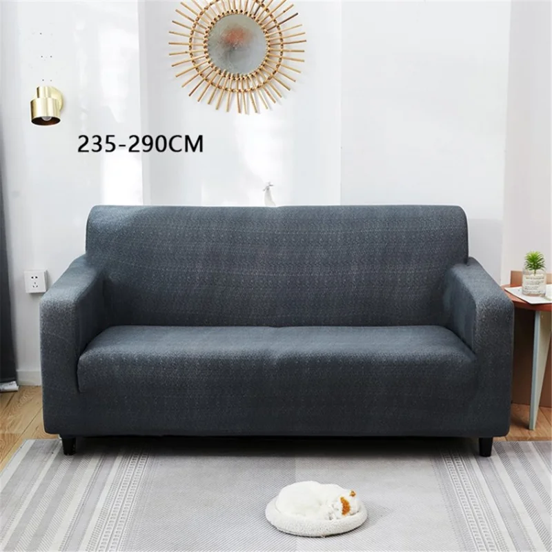 Sofa Cover Anti-stains Durable Elastic Couch Cover Long Chair Protector - Blue/4-seat/235-290cm